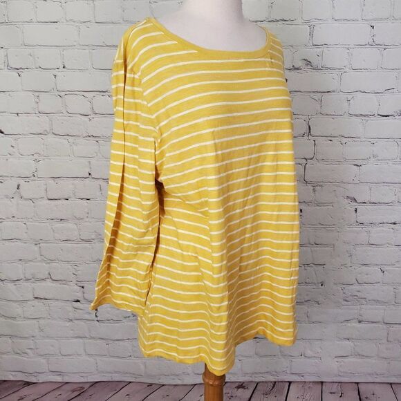 NWT PINK TARTAN 𝅺Striped Top Yellow White XXL NEW - Picture 3 of 7